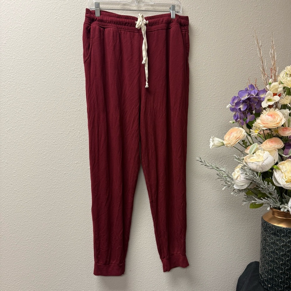 Magnolia Burgundy Lounge Set Hoodie & Jogger Pants XL Cozy Casual - Picture 10 of 16